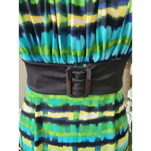 Iz Byer Women Multicolor Tie Dye Square Neck Sleeveless Belted Top Blouse Size M - Picture 9 of 10
